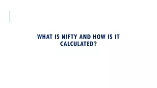 what is nifty and how is it calculated