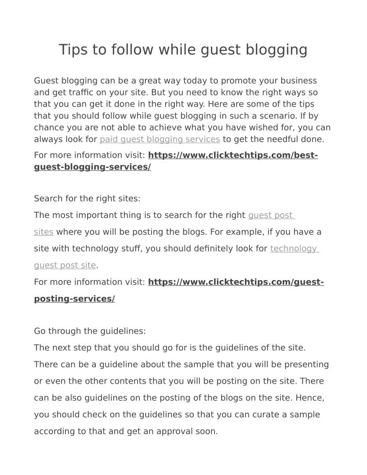 tips to follow while guest blogging