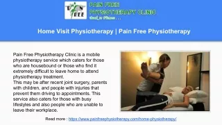 home visit physiotherapy pain free physiotherapy