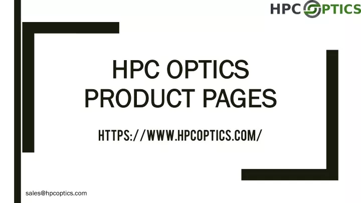 hpc optics hpc optics product pages product pages