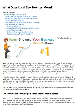 what does local seo services mean