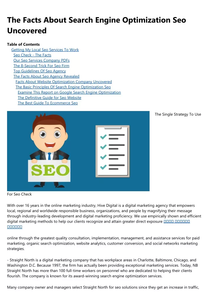 the facts about search engine optimization