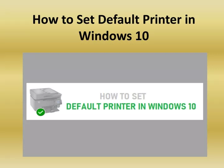how to set default printer in windows 10