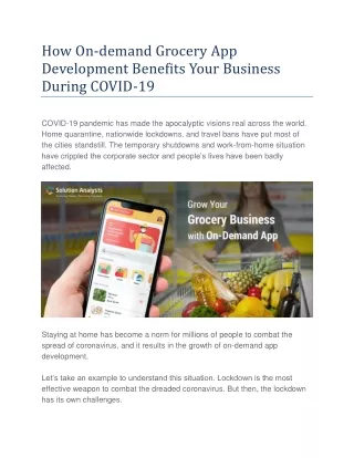 how on demand grocery app development benefits