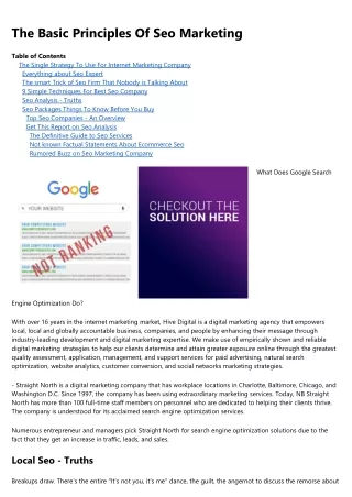 the basic principles of seo marketing