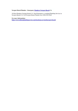newport beach plumber emergency plumbers newport