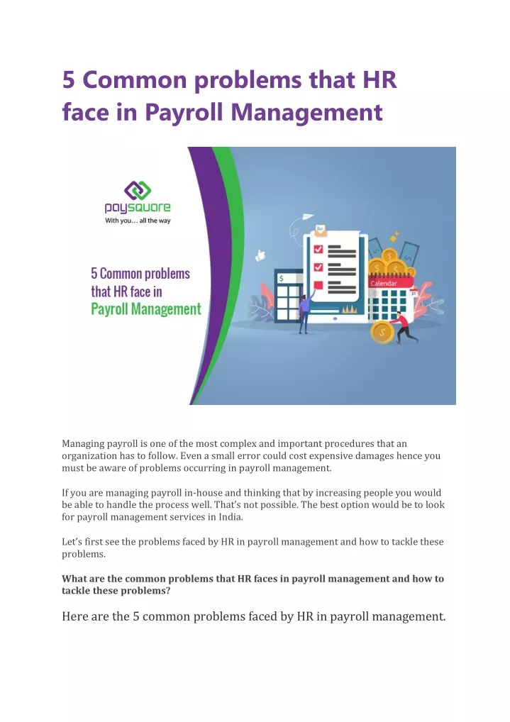 5 common problems that hr face in payroll