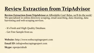 review extraction from tripadvisor