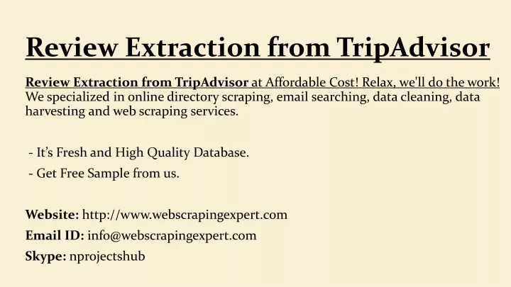 review extraction from tripadvisor