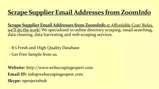 scrape supplier email addresses from zoominfo