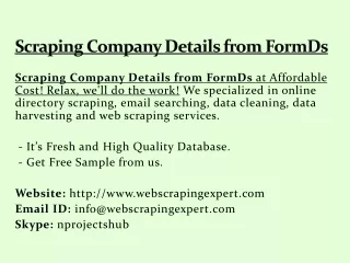 scraping company details from formds