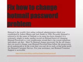 fix how to change hotmail password problem