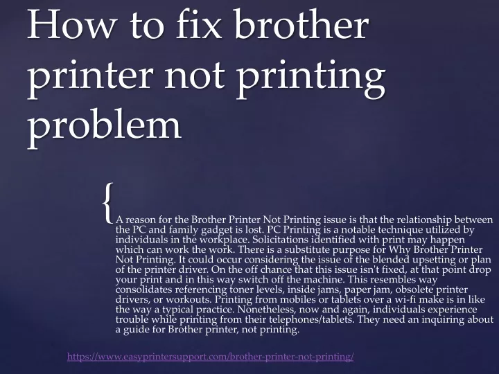 how to fix brother printer not printing problem