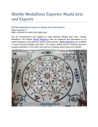 Marble Medallions Exporter Maahi Arts and Exports