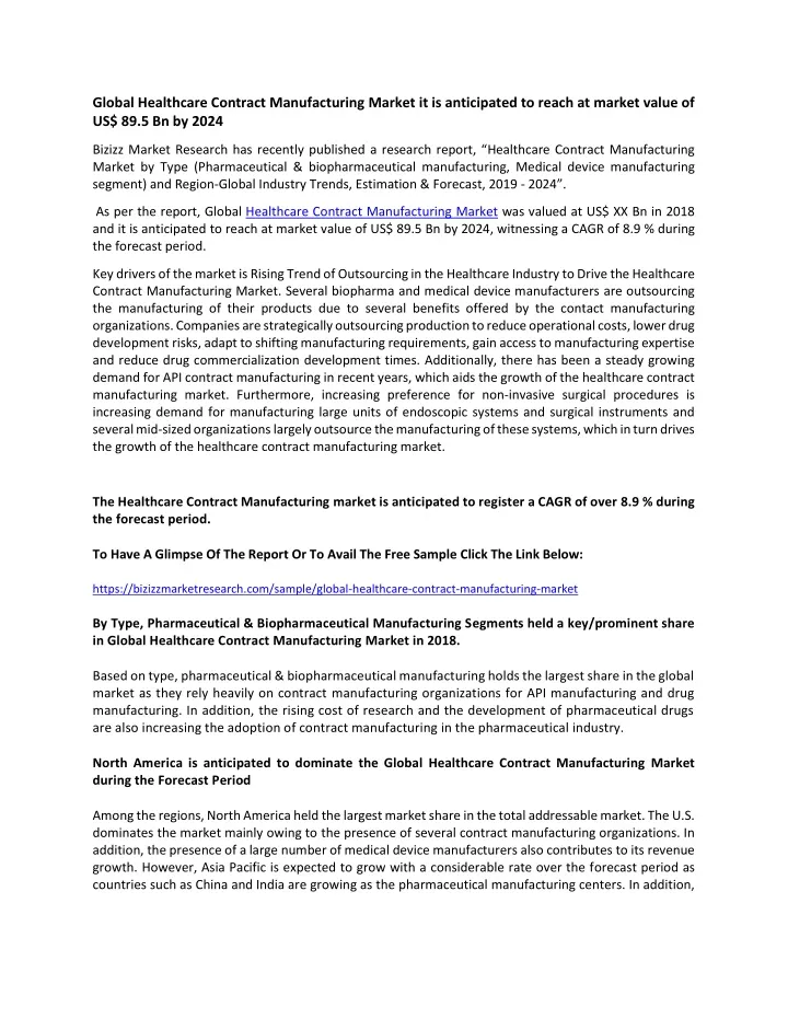 global healthcare contract manufacturing market