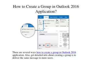 how to create a group in outlook 2016 application