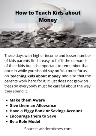 how to teach kids about money