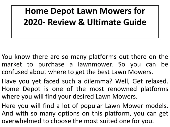 home depot lawn mowers for 2020 review ultimate guide