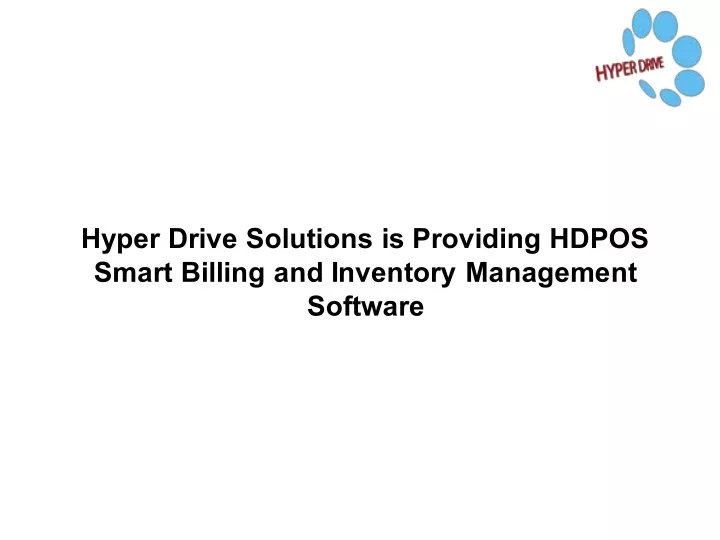 hyper drive solutions is providing hdpos smart