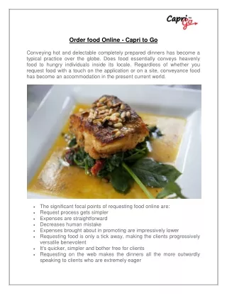 Order food Online - Capri to Go