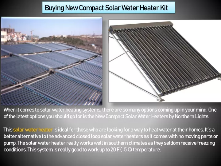 buying new compact solar water heater kit