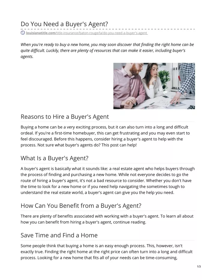 do you need a buyer s agent