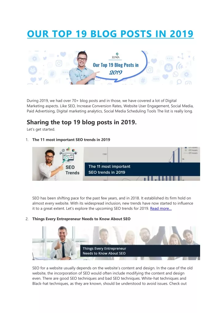our top 19 blog posts in 2019