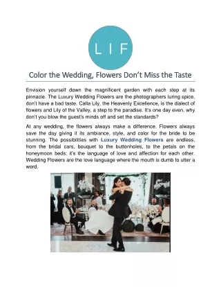 Color the Wedding, Flowers Don’t Miss the Taste