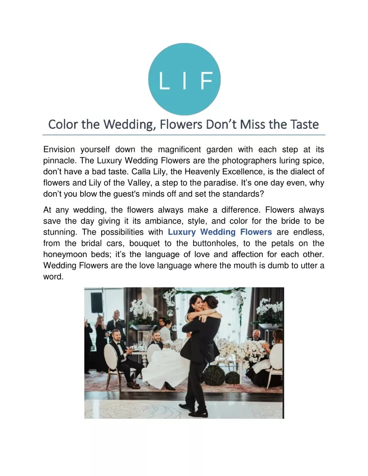 color the wedding flowers don t miss the taste