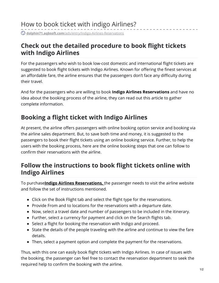 how to book ticket with indigo airlines