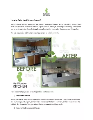 How to Paint the Kitchen Cabinet?