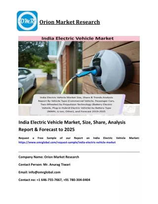 India Electric Vehicle Market Size, Growth and Industry Report To 2025