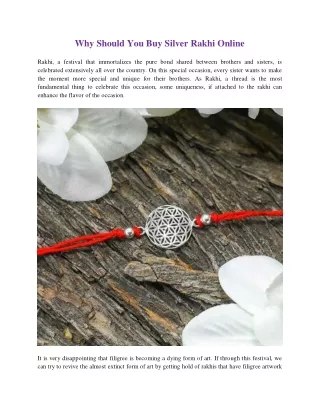 why should you buy silver rakhi online