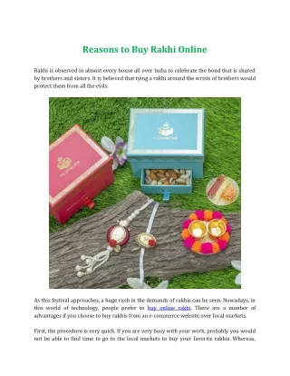 reasons to buy rakhi online