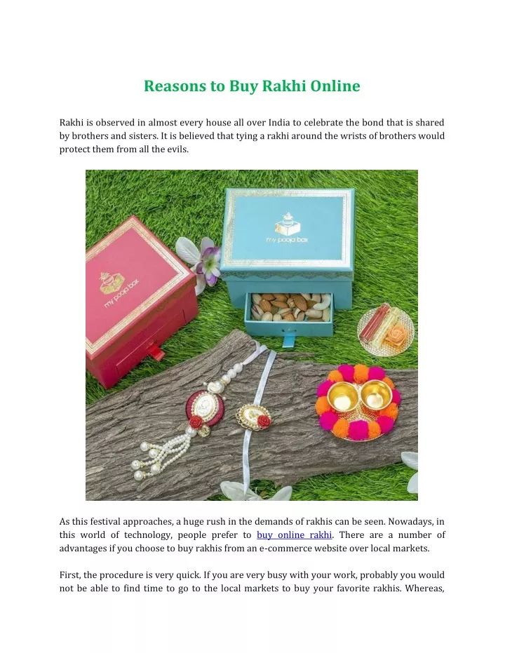 reasons to buy rakhi online