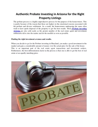 authentic probate investing in arizona