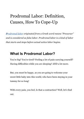 Prodromal Labor: Definition, Causes, How To Cope-Up