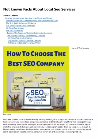 not known facts about local seo services