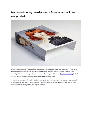 box sleeve printing provides special features
