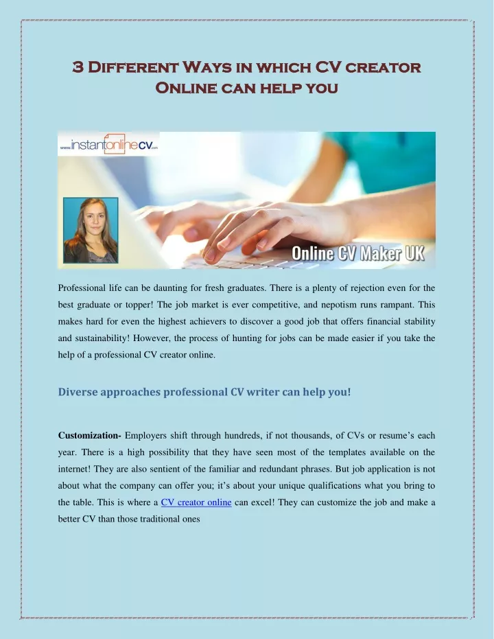 3 different ways in which cv creator 3 different