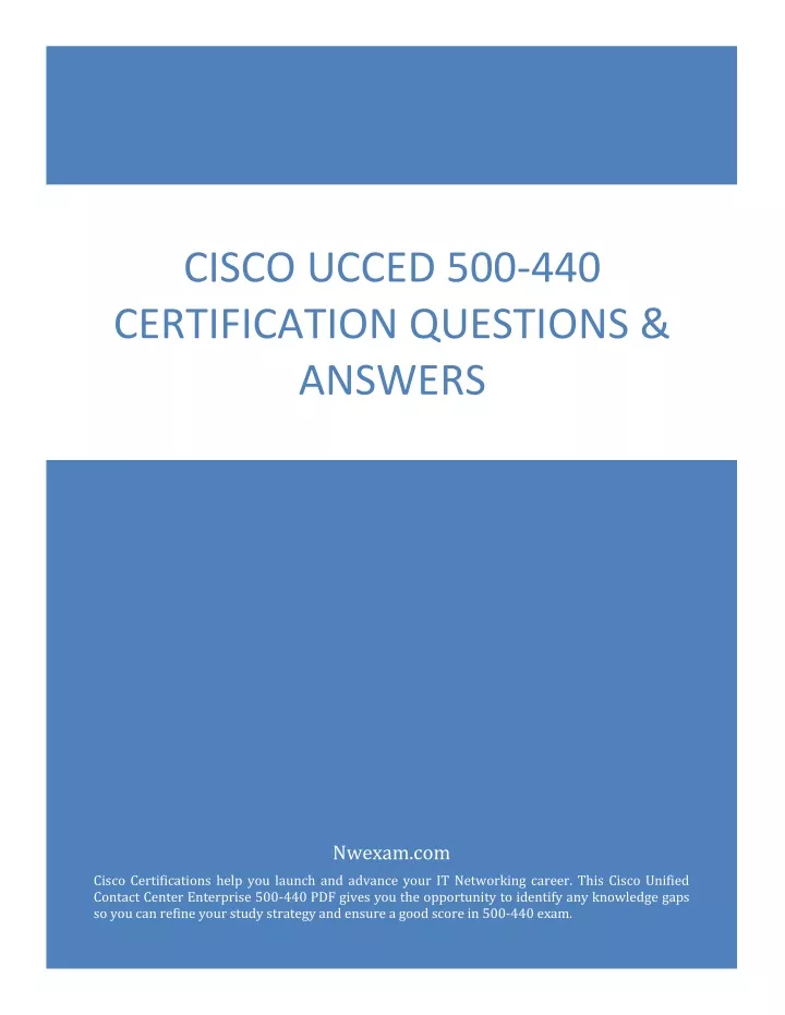 cisco ucced 500 440 certification questions