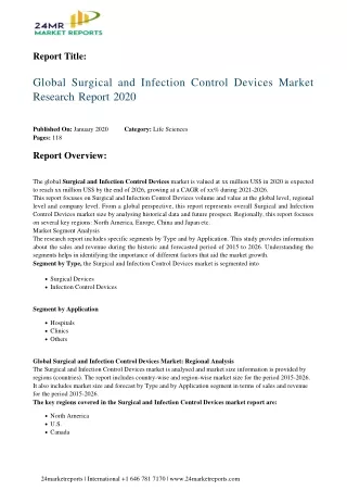 Surgical and Infection Control Devices Market Research Report 2020