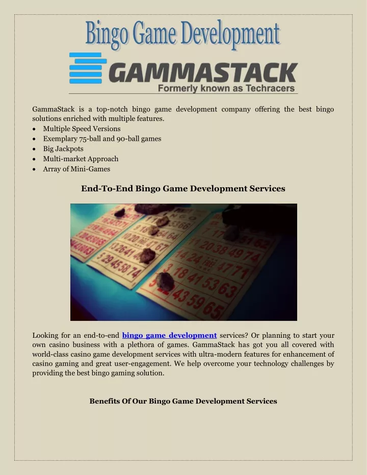 gammastack is a top notch bingo game development