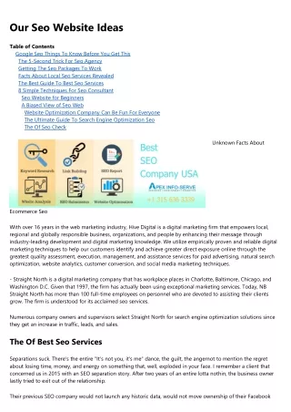 our seo website ideas