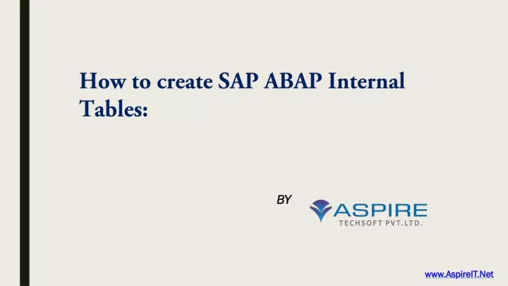 how to create sap abap internal tables