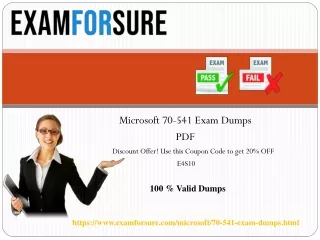 Microsoft 70-541 dumps pdf 100% pass guarantee on Microsoft exam