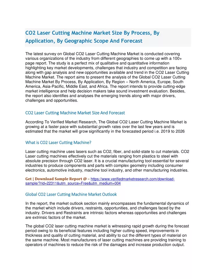 co2 laser cutting machine market size by process