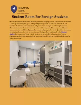 Student Room for foreign student