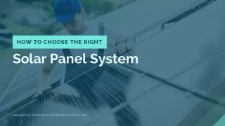 How to choose right solar panel