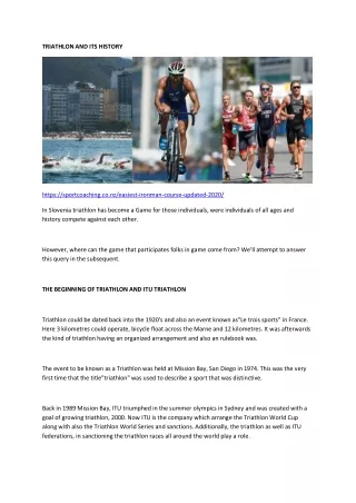 triathlon and its history